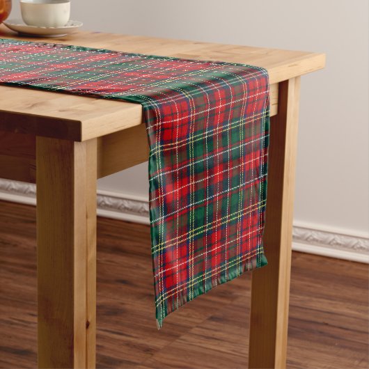 Klassiek Schotse Plaid Kerstmis Korte Tafelloper (Voorbeeld)