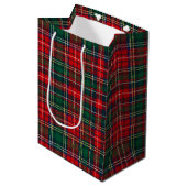 Klassiek Schotse Plaid Kerstmis Medium Cadeauzakje (Voorkant Gekanteld)
