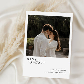 Klassiek Schrift Eenvoudige Foto Bruiloft Save The Date