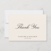 Klassiek Schrift Elegant Bruiloft Aangepast Ivoor Bedankkaart (Voorkant)