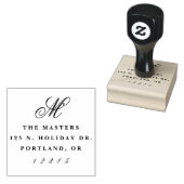 Klassiek Schrift Monogram Retouradres Rubberstempel (Gestempeld)