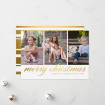Klassiek Schrift Prettig Kerstfeest Goud 3 Foto's