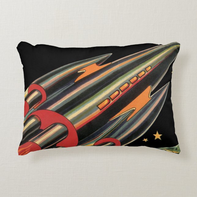 Klassiek Sciencefiction Ruimteschip van Space Star Accent Kussen (Voorkant)