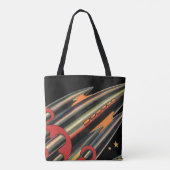 Klassiek sciencefiction-ruimteschip van Space Star Tote Bag (Achterkant)