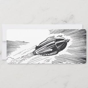 Klassiek sciencefictionruimteschip met raket in wo