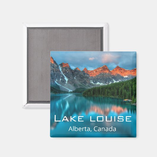klassiek script, alberta canada, meer louise, foto magneet (Voorkant / Achterkant)