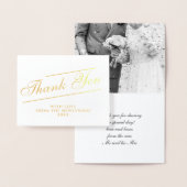 Klassiek script bedankt Folie voor bruiloft foto's Kaarten (Display)