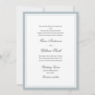 Klassiek script Beide ouders bruiloft uitnodiging