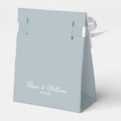 Klassiek Script Blauw Bruiloft Dank u Favor Box Bedankdoosjes (Achterkant)