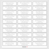 Klassiek script bruiloft gastnamen adres sticker (Vel)