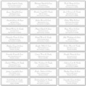 Klassiek script bruiloft gastnamen adres sticker (Voorkant)