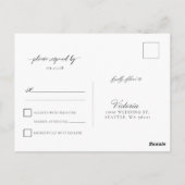 Klassiek script bruiloft RSVP Briefkaart Black Whi (Achterkant)
