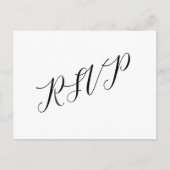 Klassiek script bruiloft RSVP Briefkaart Black Whi