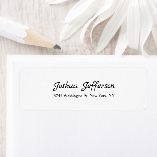 Klassiek Script Creative Plain Black & White Etiket (Insitu)