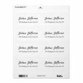 Klassiek Script Creative Plain Black & White Etiket (Full Sheet)