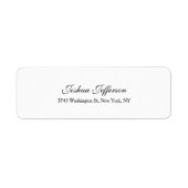 Klassiek Script Creative Plain Black & White Etiket (Voorkant)