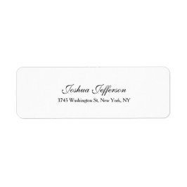 Klassiek Script Creative Plain Black & White Etiket