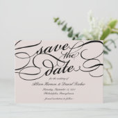 Klassiek script de datum opslaan | Cameo Blush Save The Date (Staand voorkant)