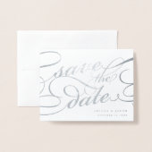 Klassiek script de datum opslaan folie kaarten (Voorkant met envelop)