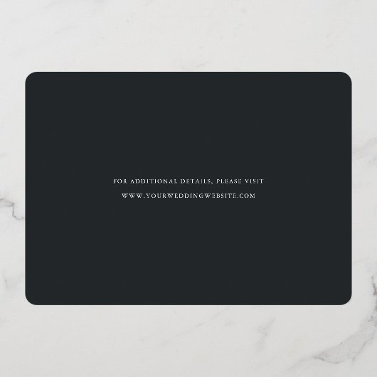 Klassiek script de datum opslaan folie uitnodiging (Achterkant)