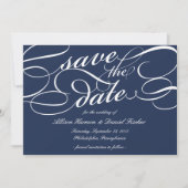 Klassiek script de datum opslaan | marine save the date (Voorkant)