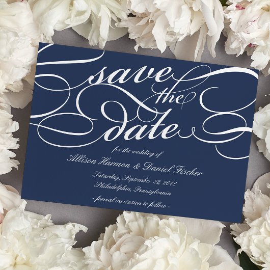 Klassiek script de datum opslaan | marine save the date
