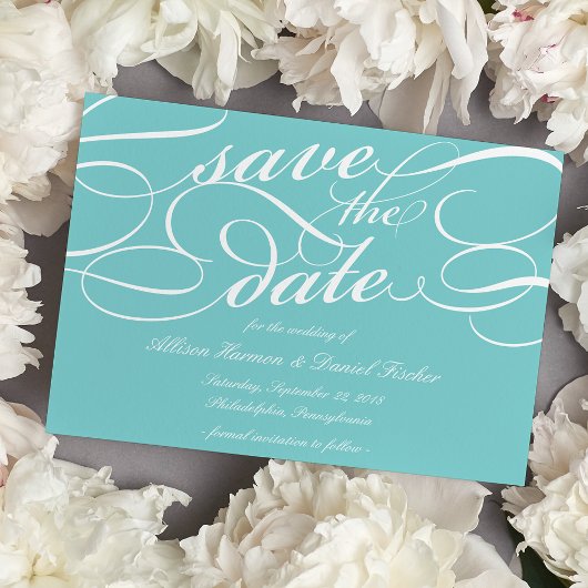 Klassiek script de datum opslaan | Robin's Egg Save The Date