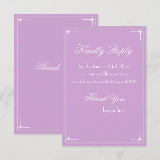 Klassiek script eenvoudige chique bruiloft website informatiekaartje (Voorkant / Achterkant)