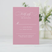 Klassiek Script Elegance Bruiloft RSVP Kaartje (Staand voorkant)
