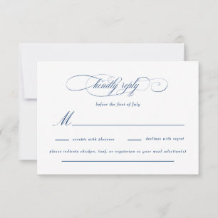 Klassiek Script Elegance Bruiloft RSVP Kaartje