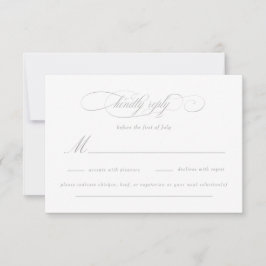 Klassiek Script Elegance Bruiloft RSVP Kaartje