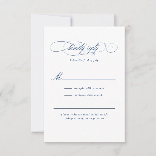 Klassiek Script Elegance Bruiloft RSVP Kaartje (Voorkant)