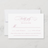 Klassiek Script Elegance Bruiloft RSVP Kaartje (Voorkant)