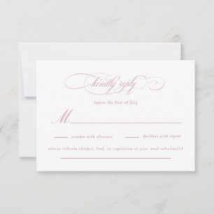 Klassiek Script Elegance Bruiloft RSVP Kaartje