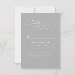 Klassiek Script Elegance Bruiloft RSVP Kaartje
