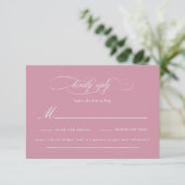 Klassiek Script Elegance Bruiloft RSVP Kaartje (Staand voorkant)