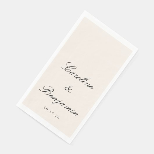 Klassiek Script Elegant Bruiloft Aangepaste Naam I Servet (Hoek)