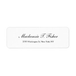 Klassiek Script Elegant Plain Simple White Etiket