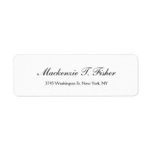 Klassiek Script Elegant Plain Simple White Etiket
