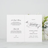 Klassiek script elegant Wedding Program Booklet (Staand voorkant)