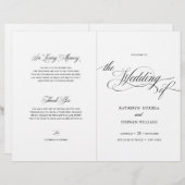 Klassiek script elegant Wedding Program Booklet (Voorkant / Achterkant)