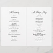 Klassiek script elegant Wedding Program Booklet (Achterkant)