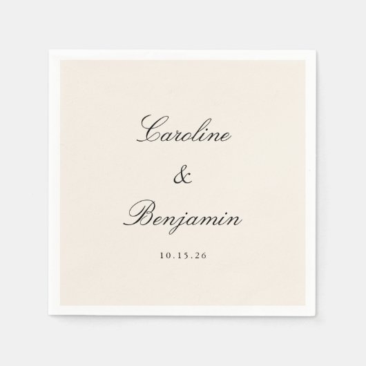 Klassiek Script Elegante bruiloft aangepaste namen Servet (Voorkant)