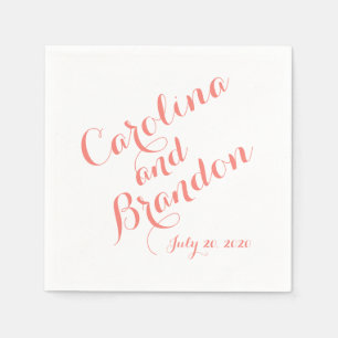 Klassiek script Elegante bruiloft papieren serve Servetten