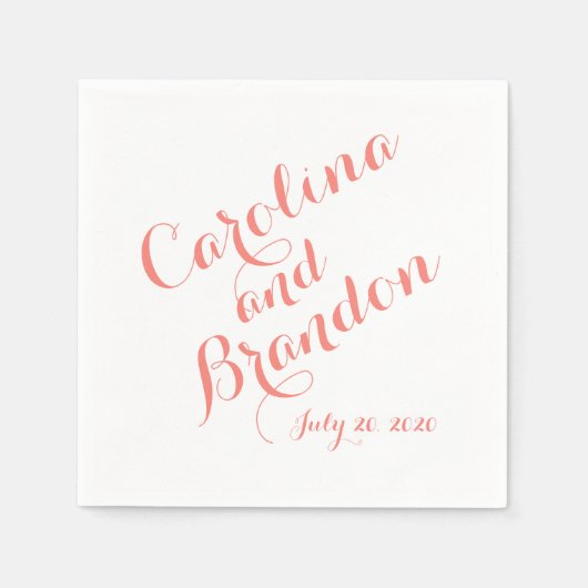 Klassiek script | Elegante bruiloft papieren serve Servetten (Voorkant)