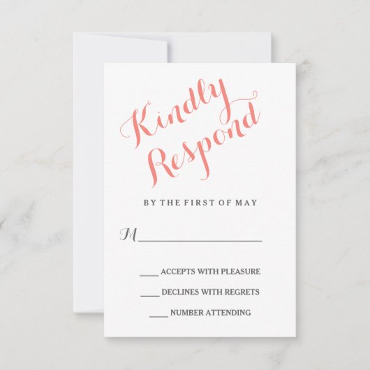 Klassiek script | Elegante bruiloft RSVP-kaart RSVP Kaartje (Voorkant)