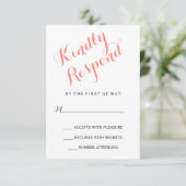 Klassiek script | Elegante bruiloft RSVP-kaart RSVP Kaartje (Staand voorkant)