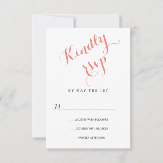 Klassiek script | Elegante bruiloft RSVP-kaart RSVP Kaartje (Voorkant)