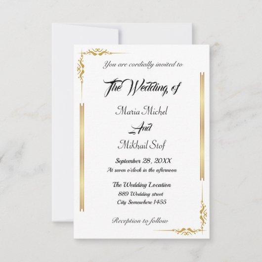 Klassiek script en Oosters gouden motief Kaart (Voorkant)