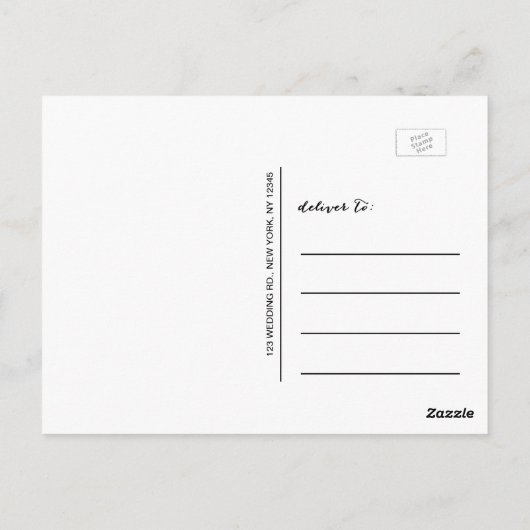 Klassiek script | Foto bruiloft Dank u Briefkaart (Achterkant)